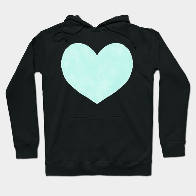 Watercolor Hearts - Mint and Dark Green Palette Hoodie by AmyBrinkman